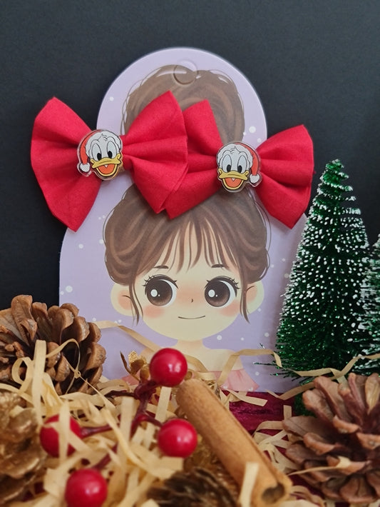 Barrettes canard bonnet rouge