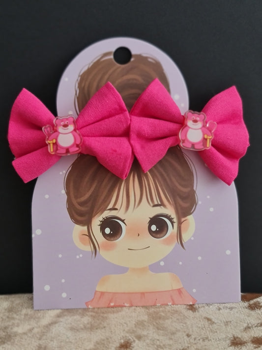 Barrettes ours rose